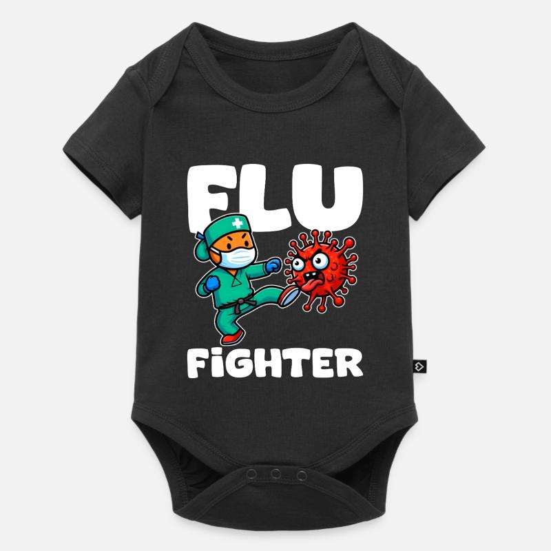 COMBATTANT DE LA GRIPPE - CADEAU INFIRMIÈRE - Body à manches courtes Premium Bébé - noir