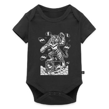 Music Big Cat Shirt: Vinyl Vibes & Tiger Sound - Baby Premium short-sleeve bodysuit - black - Front
