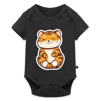 Tigre mignon - Idée cadeau amusante pour les enfants - Body à manches courtes Premium Bébé - noir - Devant