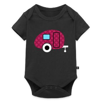 Caravane Caravane Fleurs Camping Camper Motif Fan - Body à manches courtes Premium Bébé - noir - Devant