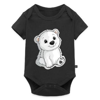 Polar Bear Illustration – Arctic Animal Motif - Baby Premium short-sleeve bodysuit - black - Front