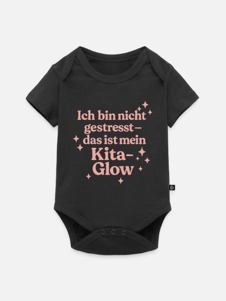 Ich bin nicht gestresst... (rosa) - Baby Premium Kurzarmbody - Schwarz