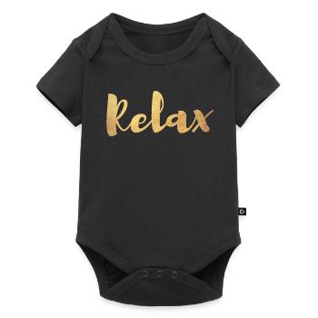Yoga Relax Or Écriture Méditation Exclusive om - Body à manches courtes Premium Bébé - noir - Devant