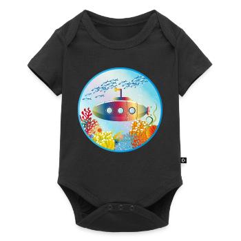 Buntes U-Boot im tropischen Korallenriff - Baby Premium Kurzarmbody - Schwarz - Vorne