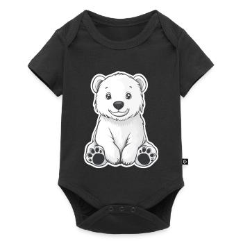 Polar Bear Illustration – Arctic Animal Motif - Baby Premium short-sleeve bodysuit - black - Front