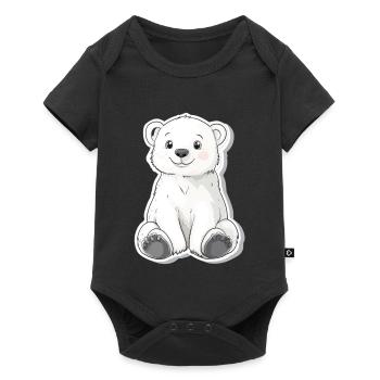 Polar Bear Illustration – Arctic Animal Motif - Baby Premium short-sleeve bodysuit - black - Front