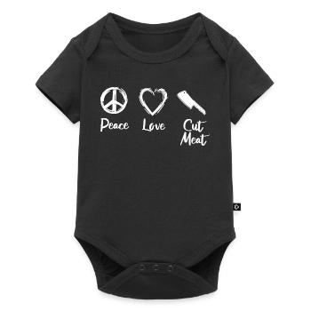 Peace Love Cut Meat - Baby Premium short-sleeve bodysuit - black - Front