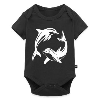 Dolphin Circle Design for Eco-Friendly Apparel - Baby Premium short-sleeve bodysuit - black - Front