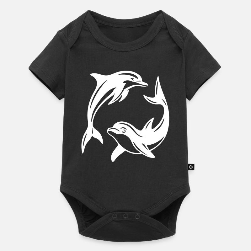 Dolphin Circle Design for Eco-Friendly Apparel - Baby Premium short-sleeve bodysuit - black