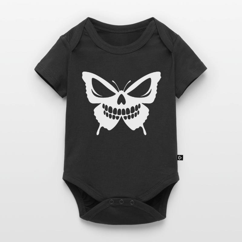 Conception complexe de crâne de papillon Body à manches courtes Premium Bébé
