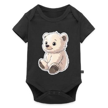 Polar Bear Illustration – Arctic Animal Motif - Baby Premium short-sleeve bodysuit - black - Front