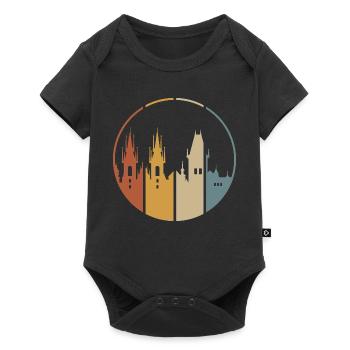 vintage city logo Prague - city symbol with castle logo - Baby Premium short-sleeve bodysuit - black - Front