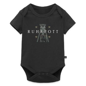 Ruhrpott, hand drawing of the Prosper-Haniel colliery tower - Baby Premium short-sleeve bodysuit - black - Front