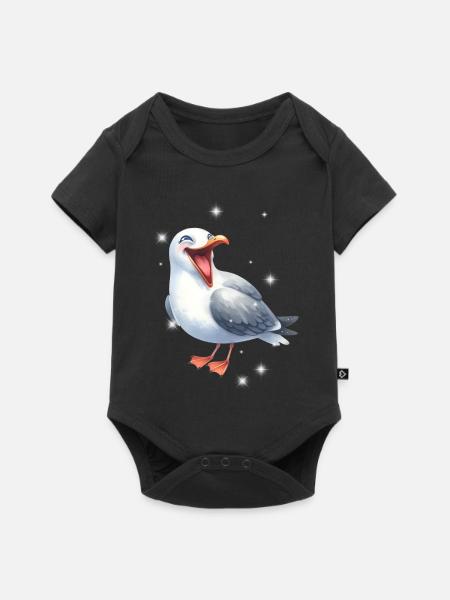 Kinder Möwe Möwen maritim - Baby Premium Kurzarmbody - Schwarz