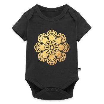 Yoga Soleil Méditation Or Namaste Inde Mandala - Body à manches courtes Premium Bébé - noir - Devant