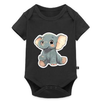 Éléphant mignon – idée cadeau pour les amoureux des animaux - Body à manches courtes Premium Bébé - noir - Devant