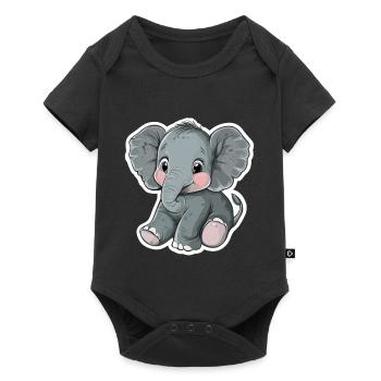 Elephant - Baby Premium short-sleeve bodysuit - black - Front