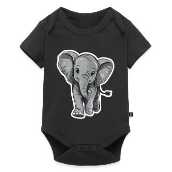 Éléphant - Body à manches courtes Premium Bébé - noir - Devant