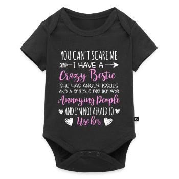 Crazy Bestie Sarcastic Quote Design - Baby Premium short-sleeve bodysuit - black - Front