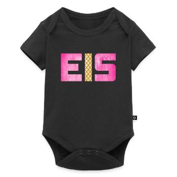 Eis Waffel Eisdiele Eiscreme Eiskrem Sommer pink - Baby Premium Kurzarmbody - Schwarz - Vorne