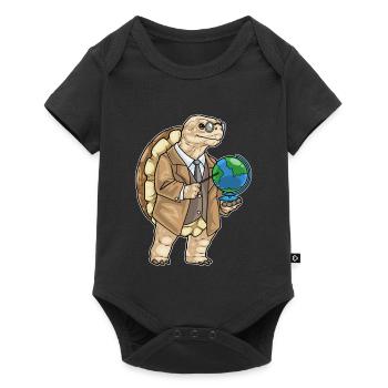 Schildkröte Geschichte Lehrer Schule - Baby Premium Kurzarmbody - Schwarz - Vorne