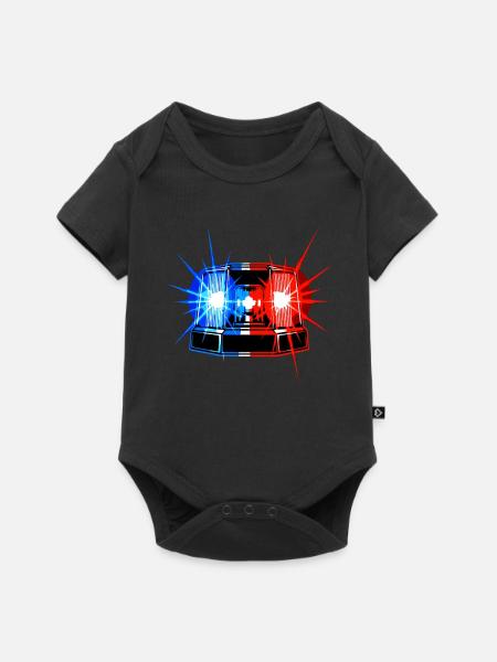 Blaulicht Sirene – Notfallwarnsystem - Baby Premium Kurzarmbody - Schwarz