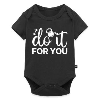 Script de remise en forme motivante avec icône de kettlebell - Body à manches courtes Premium Bébé - noir - Devant