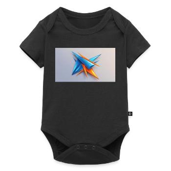 Origami Star BleuOrange - Body à manches courtes Premium Bébé - noir - Devant