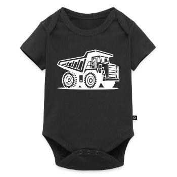 Silhouette de camion minier industriel - Body à manches courtes Premium Bébé - noir - Devant