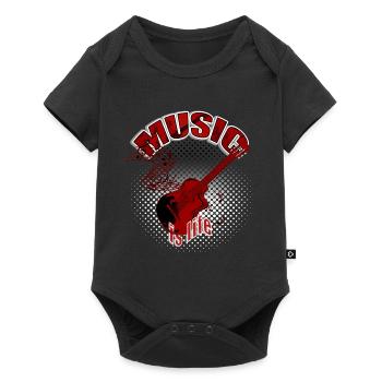 La musique, c’est la vie - Partition Guitare - Body à manches courtes Premium Bébé - noir - Devant