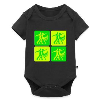 Elegant dancing couple vintage look - Baby Premium short-sleeve bodysuit - black - Front