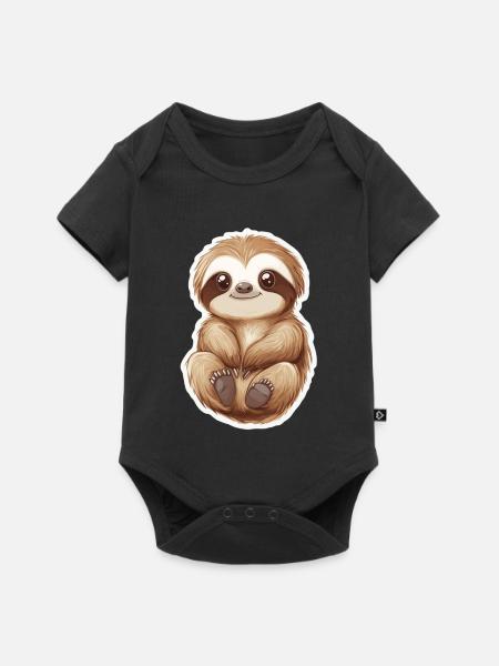 Faultier - Baby Premium Kurzarmbody - Schwarz