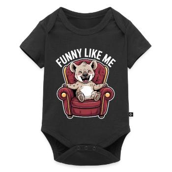 Personnage de bande dessinée hyène mignonne - Body à manches courtes Premium Bébé - noir - Devant
