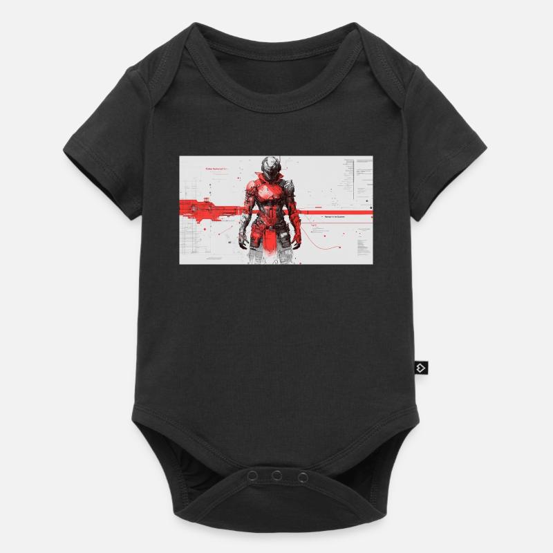 Futuristischer Cyber-Samurai - Baby Premium Kurzarmbody - Schwarz