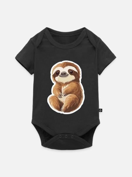Faultier - Baby Premium Kurzarmbody - Schwarz