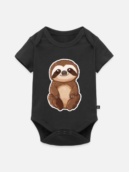 Faultier - Baby Premium Kurzarmbody - Schwarz