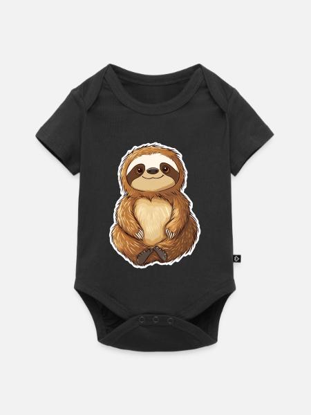 Faultier - Baby Premium Kurzarmbody - Schwarz
