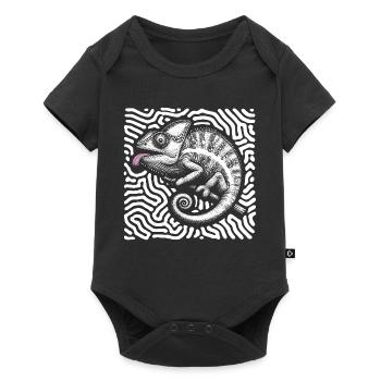 Caméléon art tribal pastel - Body à manches courtes Premium Bébé - noir - Devant