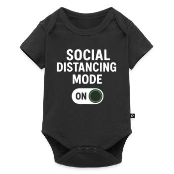 social distancing mode on - Baby Premium short-sleeve bodysuit - black - Front
