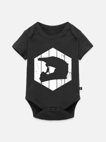 Motocross Helm - Baby Premium Kurzarmbody - Schwarz