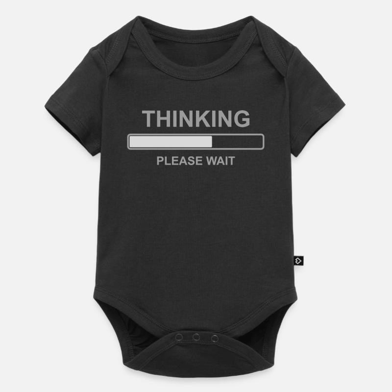 Thinking Please Wait Shirt – Funny Loading Bar - Baby Premium Kurzarmbody - Schwarz