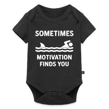 T-shirt inspirant de citation de natation - Body à manches courtes Premium Bébé - noir - Devant