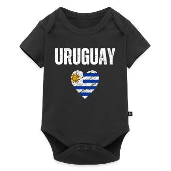 I love Uruguay, flag of Uruguay - Baby Premium short-sleeve bodysuit - black - Front