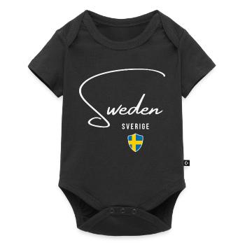 Swedish pride, minimalist sleek design - Baby Premium short-sleeve bodysuit - black - Front