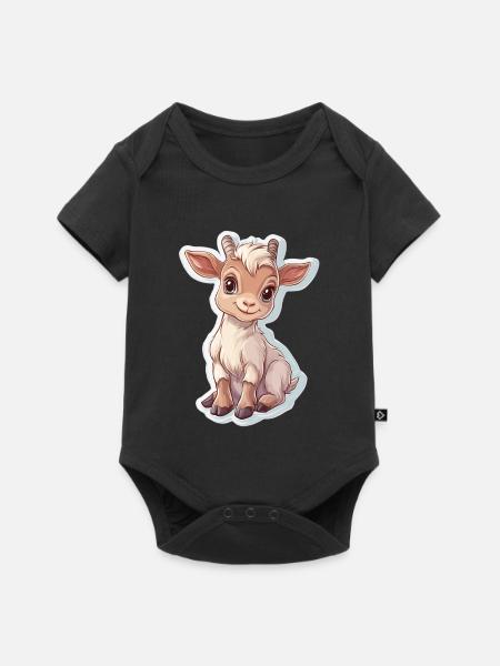 Ziege - Baby Premium Kurzarmbody - Schwarz