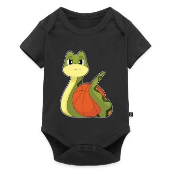 Schlange Basketballspieler Basketball - Baby Premium Kurzarmbody - Schwarz - Vorne