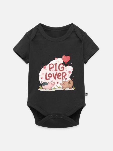 Schweine-Liebhaber - Baby Premium Kurzarmbody - Schwarz