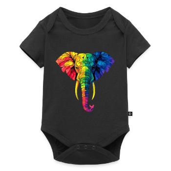 Elephant Trunk Africa Safari Wilderness Elephant - Baby Premium short-sleeve bodysuit - black - Front
