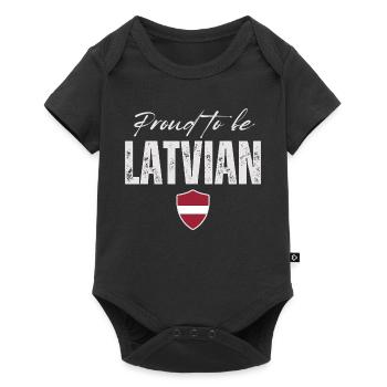 Proud Latvian, Made in Latvia - Baby Premium short-sleeve bodysuit - black - Front