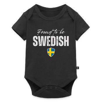 Fier Suédois, fabriqué en Suède - Body à manches courtes Premium Bébé - noir - Devant
